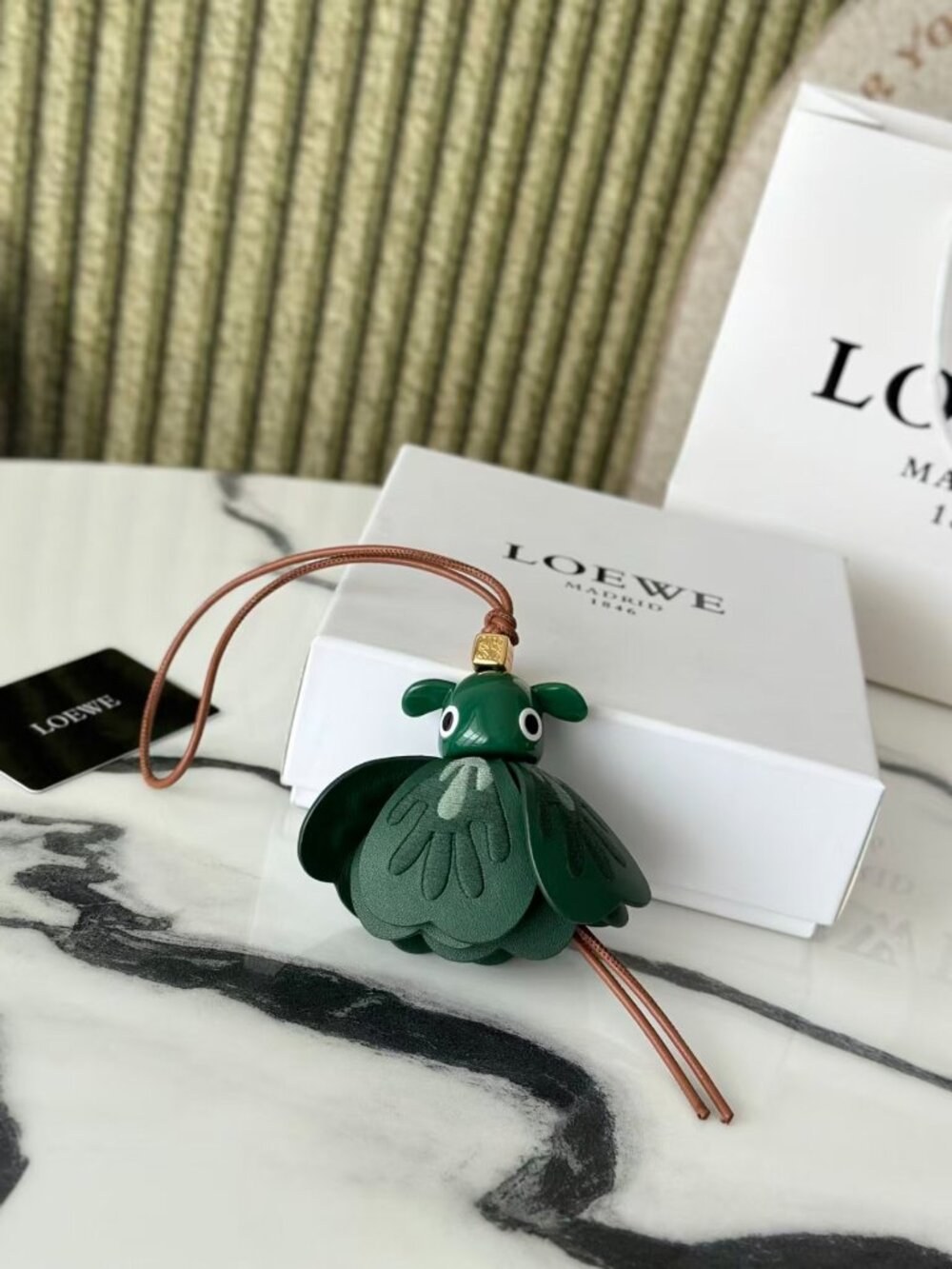 Loewe Green Flower Bug Bag Charm
